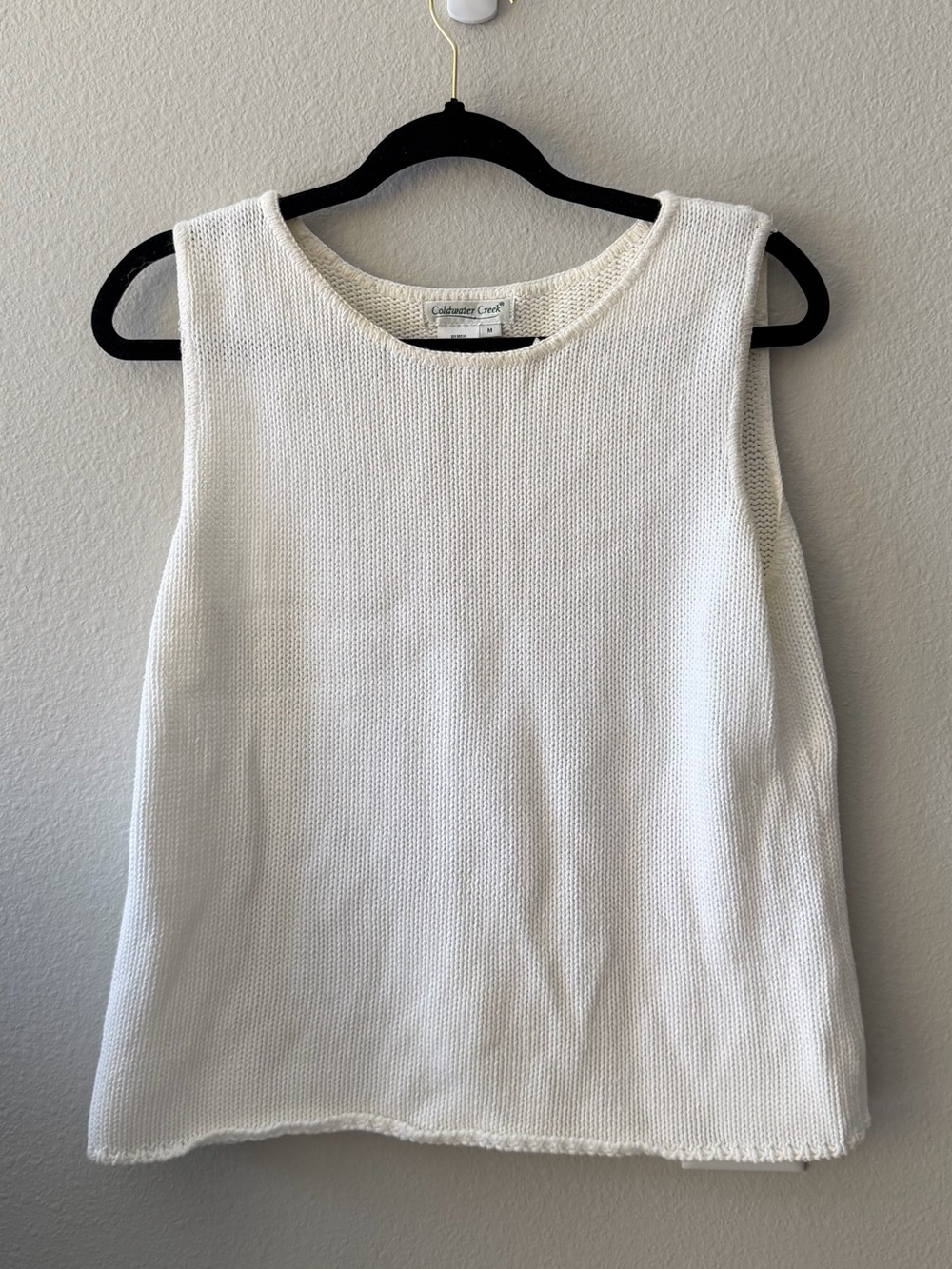 Coldwater Creek White Knit Sleeveless Tank